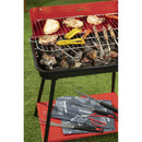 Barbecue a Carbone Carbonella Rettangolare 58x38x82 cm con Vassoio in Acciaio al Carbonio Rosso      