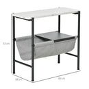 Tavolino 60x28x53 cm con Mensola Rimovibile Bianca