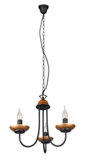 Lampadario Sospeso da Interno Attacco E14 in Metallo Nero Opaco