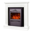 Camino Elettrico da Pavimento 86,5x82x25 cm Effetto Fiamma 2000W Donald & Cristina Bianco/nero