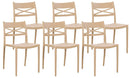 Set 6 Sedie 81x46x52 cm in Polipropilene Tortora