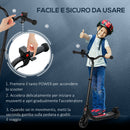 Monopattino Elettrico per Bambini 76x53x90-95 cm in Alluminio e Acciaio Nero