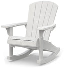 Poltrona Dondolo da Giardino 80,5x92x100,5 cm in Resina Keter Rocking Adirondack Bianco
