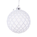 Set 4 Palline Decorative per Albero di Natale Rete Ø10 cm Bianco