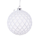 Set 4 Palline Decorative per Albero di Natale Rete Ø10 cm Bianco