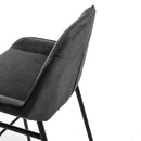 Set 2 Sgabelli 49,5x41x105 cm in Similpelle Grigio Scuro