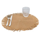 Set 4 Tovagliette con Frange Ø38x0,3 cm  in Carta effetto Juta VdE Tivoli 1996 Shades of Chocolate