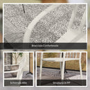 Set 4 Sedie da Giardino 57x54x78 cm Impilabili con Schienale Alto in PP Bianco