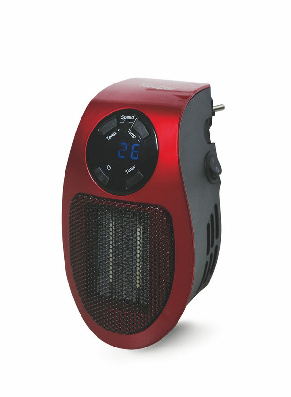 Stufa Stufetta da Parete 500W con Telecomando Display LCD Kooper Pluggy Rosso prezzo