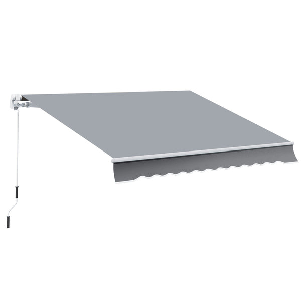 Tenda da Sole Avvolgibile a Parete 395x245 cm in Metallo e Poliestere Grigio acquista