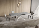Tavolo Allungabile 140-244x90x74 cm Niket Cemento Gambe Bianche