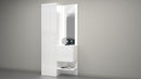 Mobile Ingresso 2 Armadietti e Specchio 90x35x191 cm Kompact Bianco Lucido  