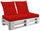 Cuscini per Pallet 120x60 cm Seduta e Schienale in Similpelle Mariotti Belem Rosso