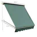 Tenda da Sole a Caduta 180×70 cm in Alluminio e Poliestere Verde