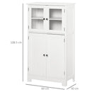 Mobiletto Bagno con due Armadietti 60x30x108,5 cm in MDF Bianco  