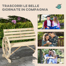 Panchina da Giardino 2 Posti 105,5x56x79 cm con Braccioli a Ruota di Carro in Legno a Doghe      
