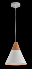 Lampada pendente Pendant in Metallo e Legno Bicones Bianco