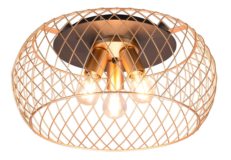 Plafoniera da Interno Attacco E27 in Metallo Ottone Opaco