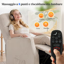 Poltrona Elettrica Alzapersona Massaggiante Relax Imbottitura in Foam e Poliestere Beige      