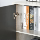 Mobile Libreria 2 Ante e Vano Aperto 80x40x120 cm  Grigio Scuro