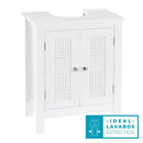 Mobile Sottolavabo da Bagno Sottolavello in Legno Bianco con Mensola 48x30x60 cm