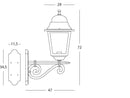 Lampada Applique in Alto Colore Nero per Esterno Linea Maxi Quadrata Livos