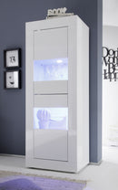 Mobile Alto da Salotto 2 Porte 61x43x162cm TFT  Basic Bianco Lucido