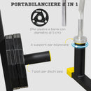 Rastrelliera Pesi e Bilancieri 85,5x70x96 cm in Acciaio e PP Nera