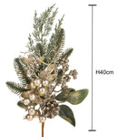 Set 4 Tralcio Natalizio Champ H40 cm Champagne/Verde