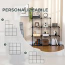 Libreria a 9 Cubi in Rete 35x35x35 cm con Pannelli in Acciaio e Polipropilene Nero