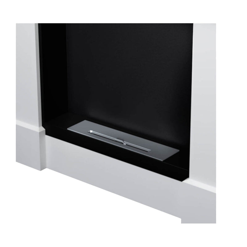 Camino a Bioetanolo da Pavimento 113x30x100 cm in Legno Bianco