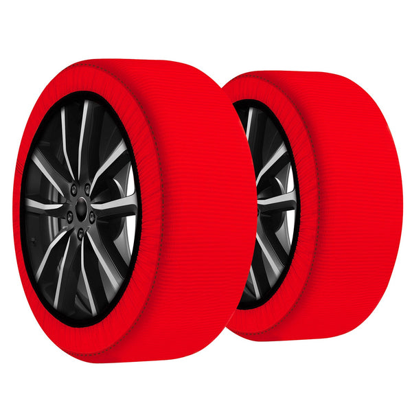 Calze da Neve per Auto Omologate EN 16662-1 in Tessuto 3D Rosso Varie Misure online