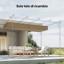 Tetto per Pergola 350x260 cm con 10 Fori di Drenaggio in Poliestere Marrone Chiaro      