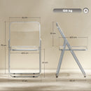 Set 4 Sedie Pieghevoli Salvaspazio 47x48x75 cm in Acciaio e Acrilico Trasparente   