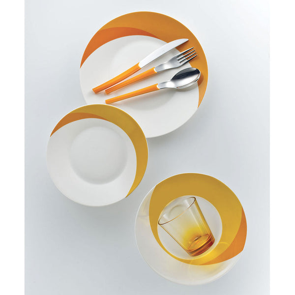 Set 7 pezzi Piatti + Posate + Bicchiere Eme Natura Sun Arancio sconto