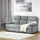 Divano 3 Posti con Schienale e Poggiapiedi Laterali Reclinabili Grigio Antracite 185x95x97 cm 