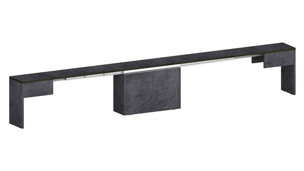 sconto Set 2 Panche Allungabili 66/290x25x45 cm Pratika Singola A e B Grigio Ardesia