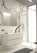 Mobile da Bagno Sospeso con Lavabo 90 cm e Specchio Bali Light Bianco Frassino      