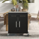 Carrello da Cucina Piano in Acciaio Inox 86x50x86.5 cm Armadietto con Struttura in Metallo Nero   