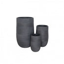 Set di 3 vasi  Fiordaliso in Fibra sintetica Grigio scuro