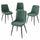Set 4 Sedie da Pranzo Seduta Ergonomica 43x52x85 cm Struttura in Acciaio in Velluto Verde