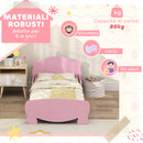 Struttura Letto Singolo per Bambini Orso 143,5x80x55 cm con Sponde Laterali in Legno Rosa 
