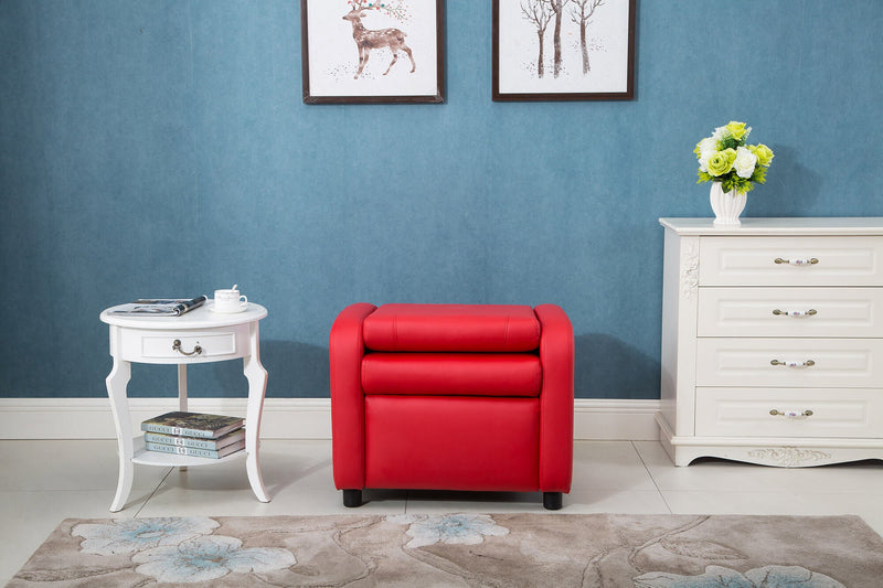 Poltrona Relax Manuale Reclinabile in Similpelle Vandi Rossa