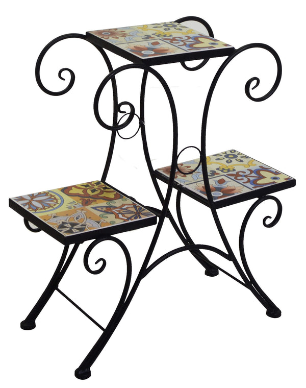 Portavaso 3 Ripiani in Metallo Tropea Nero online