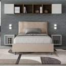 Letto 1 Piazza E Mezzo Imbottito in Similpelle Antea Large Tortora Varie Misure