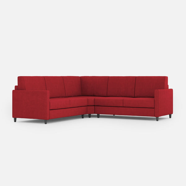 acquista Divano Angolare 5 Posti 221x221x85 cm Karay in Tessuto Rosso