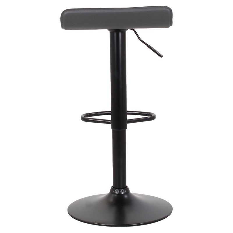 Set 2 Sgabelli 38x40x54/74 cm in Ecopelle con Base Nera Grigio