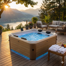 Vasca Idromassaggio da Esterno Spa Smontabile 160x160x65 cm 6 Persone Oslo Amber Pannello OLED