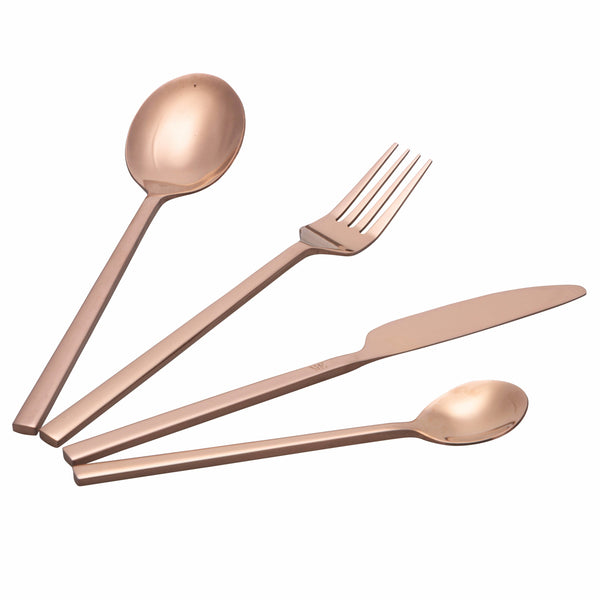 Servizio Set di Posate 24 Pezzi Rame con Finitura Lucida in Acciaio Villa d'Este Home Tivoli Stylo sconto