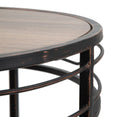 Tavolinetti Essential Tris Ø46x58-40x50-34x44 cm in Ferro e MDF Nero e Marrone